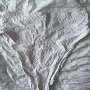 AERIE White High-Waisted Bikini Bottom